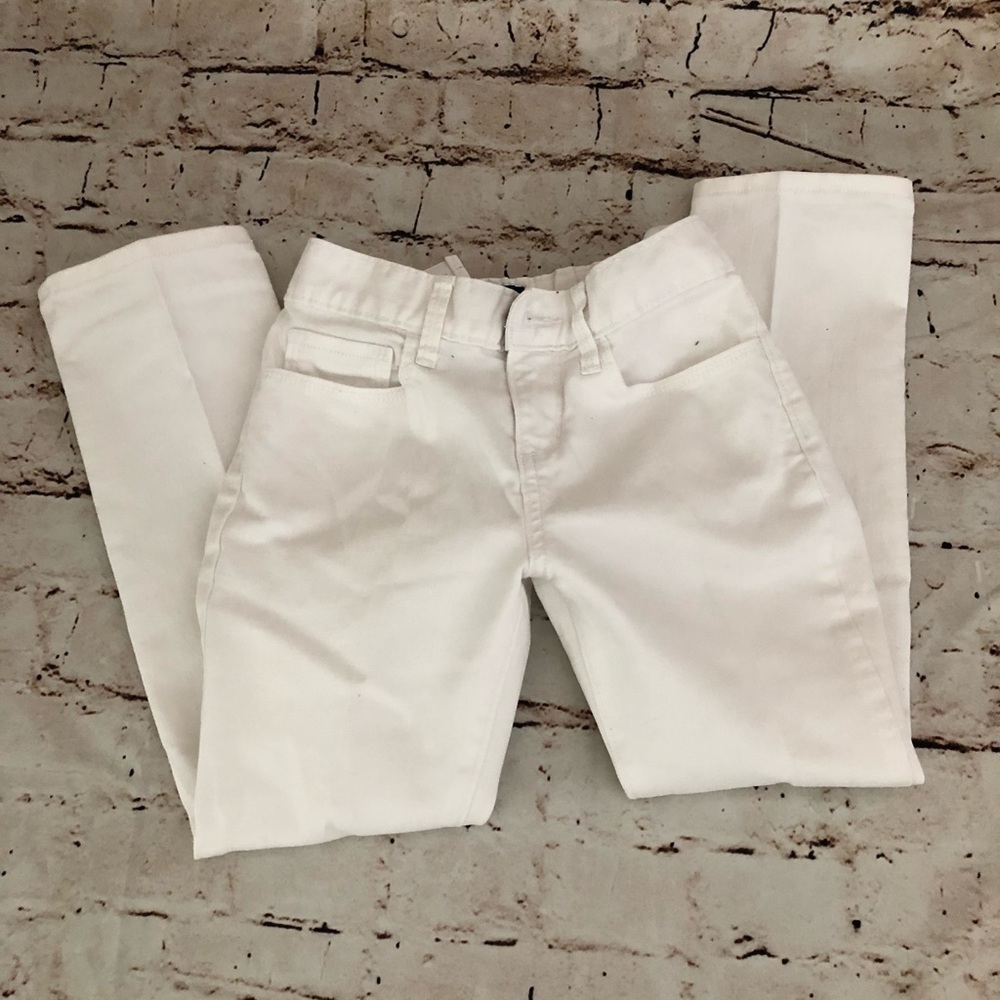 Long white skinny jeans